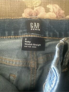 GAP Kids Husky Stretch Straight Jeans - medium wash Denim Blue
